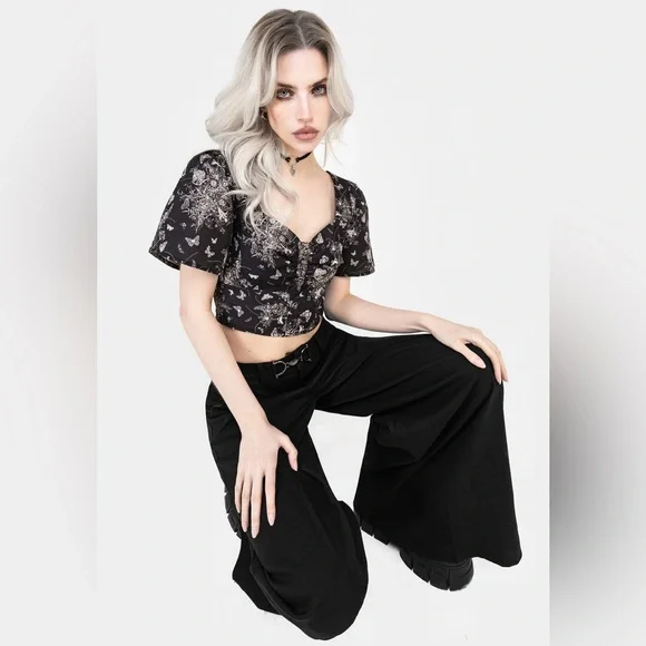 Disturbia Thalia Button Front Crop Top US 12 / UK 16 - Picture 5 of 6